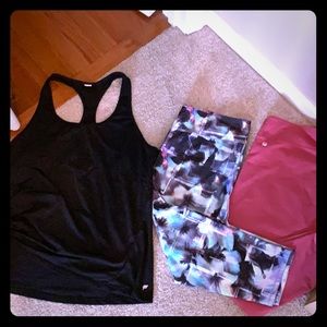 Fabletics top and 2 pair of capris XXL